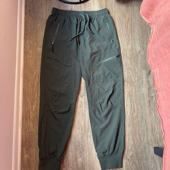 Women's Athletic Hiking Green Cargo Joggers Quick Dry UPF 50 Size M - Picture 4 of 7